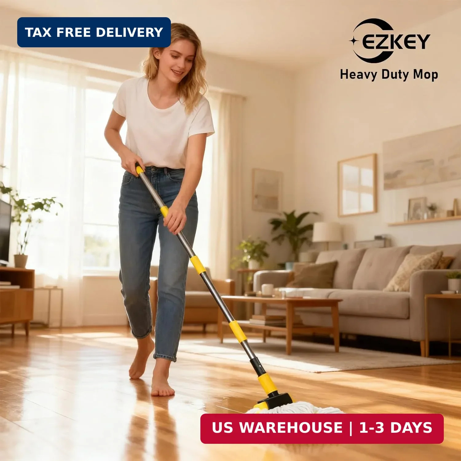 Heavy Duty String Wet Mop for Floor Cleaning, Commercial Industrial Cotton Mops