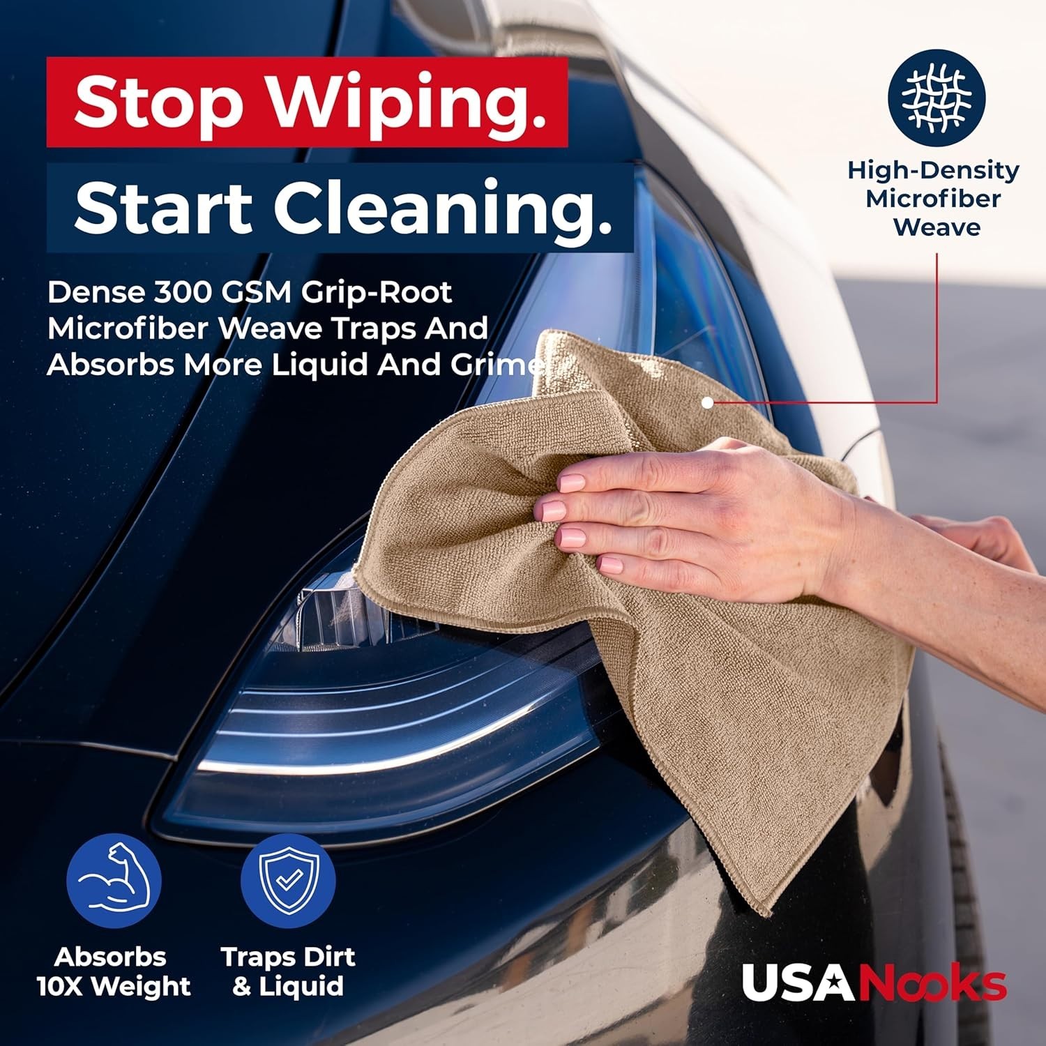 12-Piece Lint-Free Microfiber Cleaning Cloths – 1200 Washes, 12.5 Inch Square