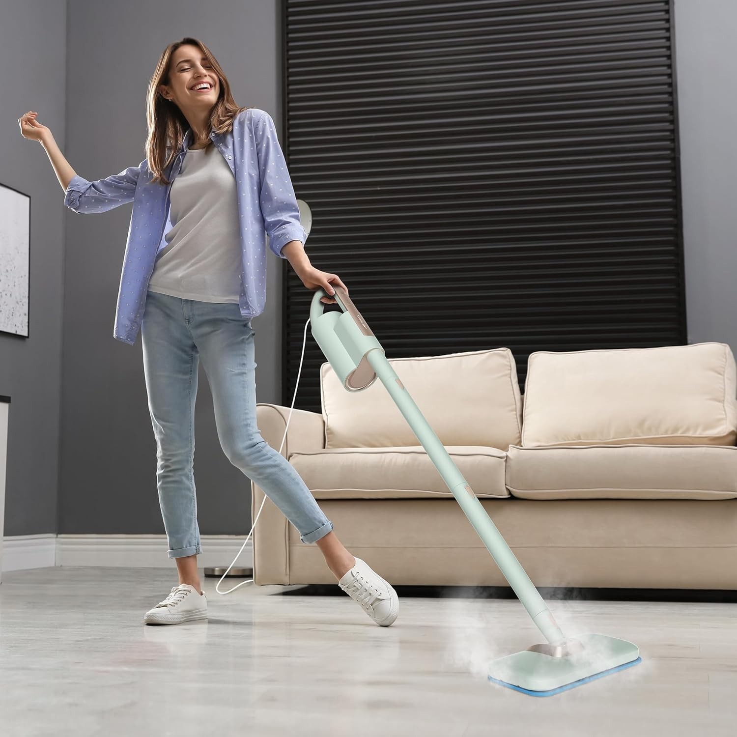 Steam Mop Handheld Cleaner Floor Steamer Carpet Cleaner Hardwood Tile Grout