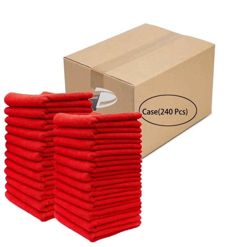 240 Pcs/CTN Microfiber Cleaning Cloth Rag Car Polishing Detailing 16×16” 380 GSM
