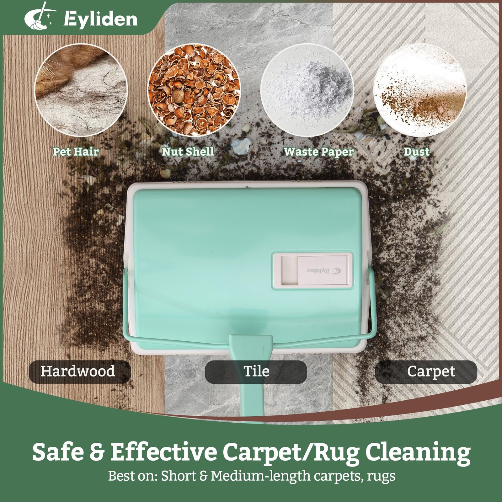 X-Large Carpet Sweeper – Quiet Manual Sweeper for Carpets & Rugs
