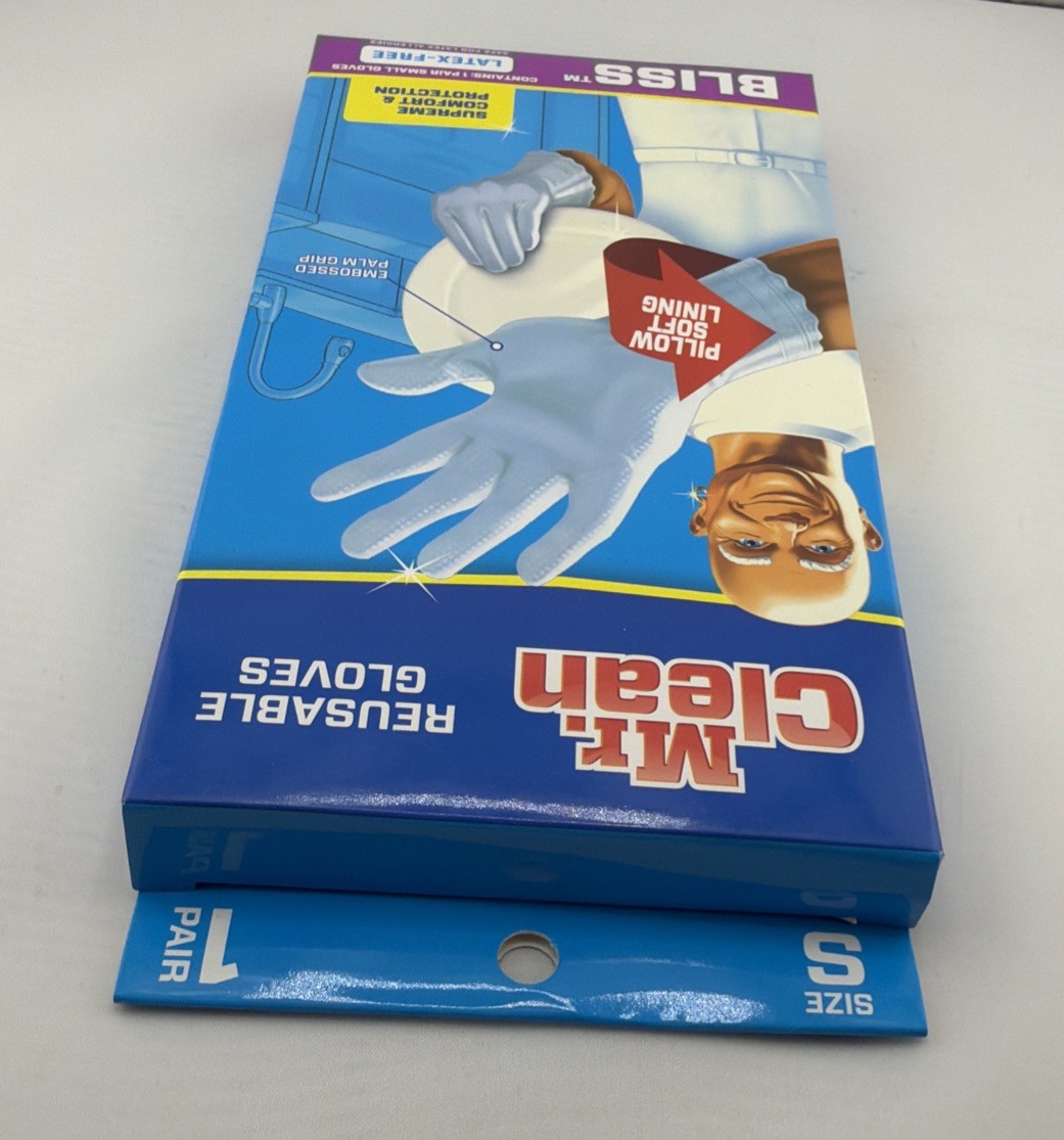 Mr. Clean Bliss Premium All Purpose Cleaning Gloves Small Latex Free 1 Pair. New