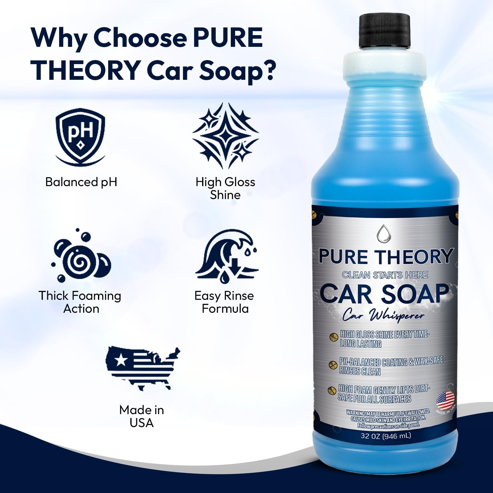 Pure Theory Car Whisperer – Premium Wash Soap 32 fl 32 Fl Oz (Pack of 1)