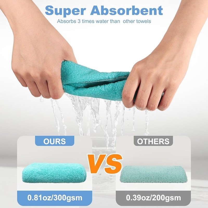 Dual-Sided Dishcloths Microfiber Silver Wire Mesh Non-Scratch Cleaning 10pcs New