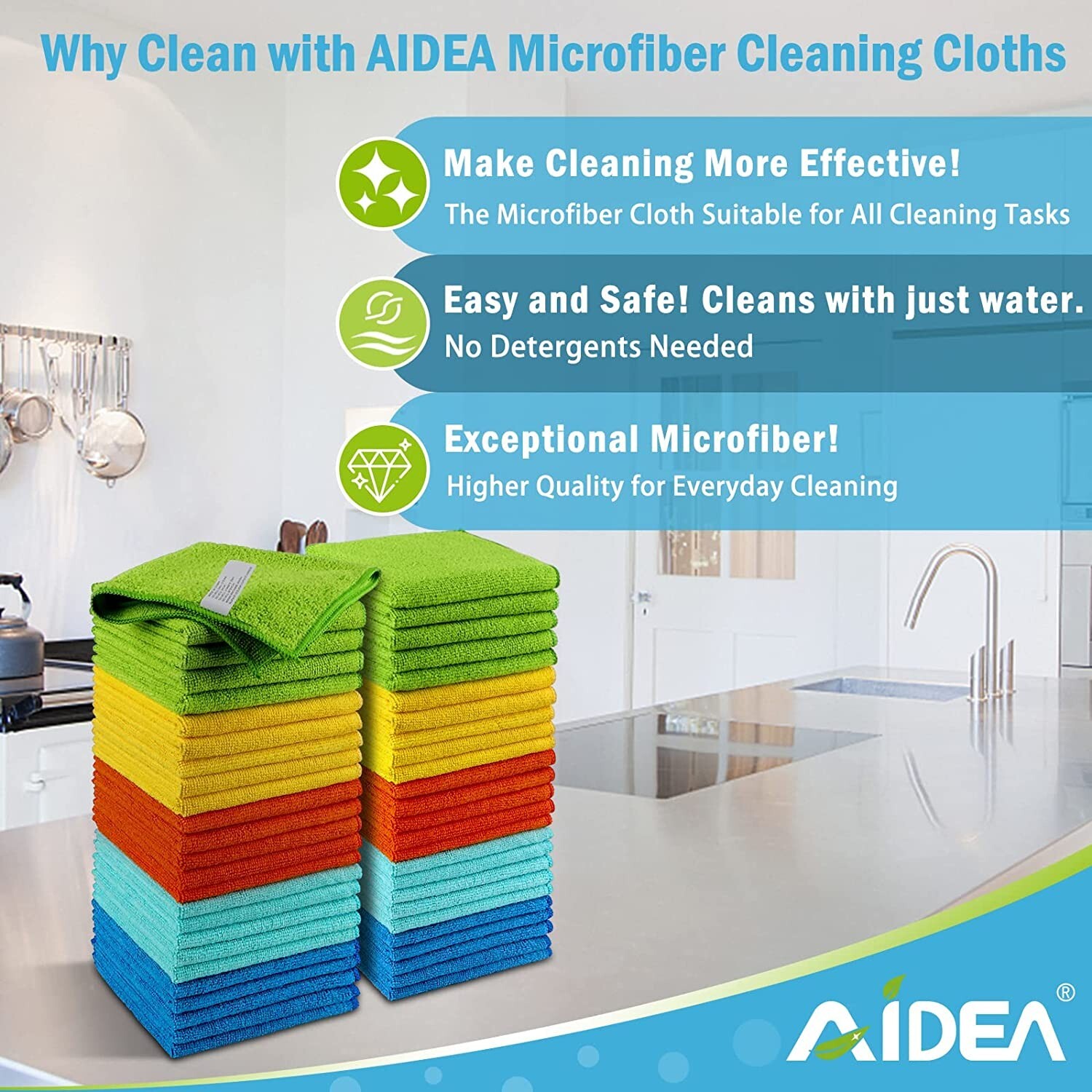 Microfiber Cleaning Cloth Set of 50 Towel Rag Car Polishing Detailing No-Scratch