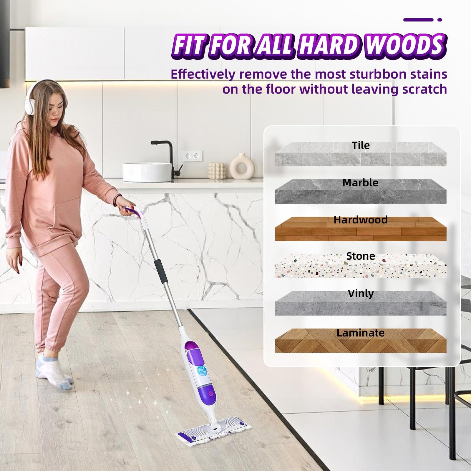 24 Count Disposable Power Mop Refills Compatible With Swiffer Power Mop Powermop