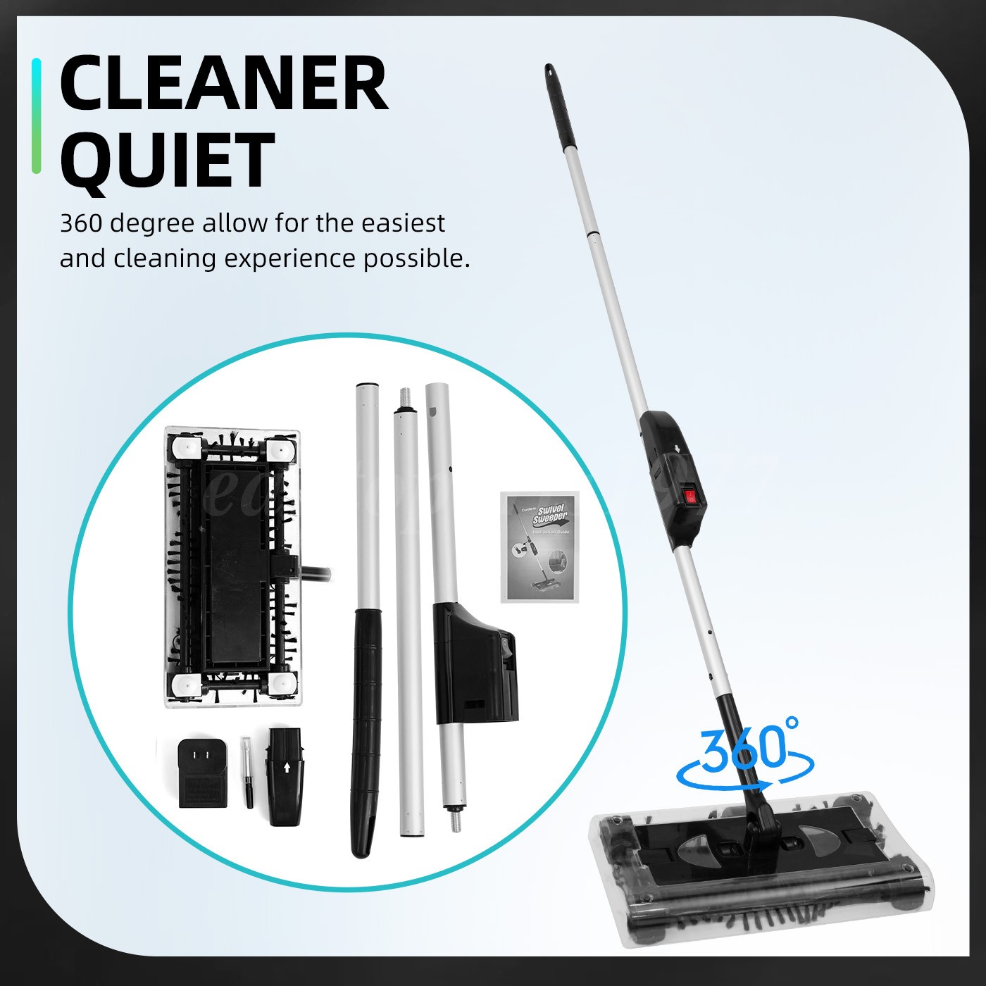 Floor Sweeper Cordless Electric Rechargeable Floor&Carpet Vacuum Cleaner Handle