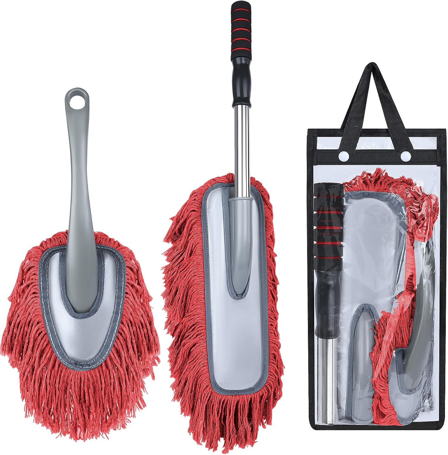 2 Pack Large Car Duster Exterior Scratch Free with Extendable Handle