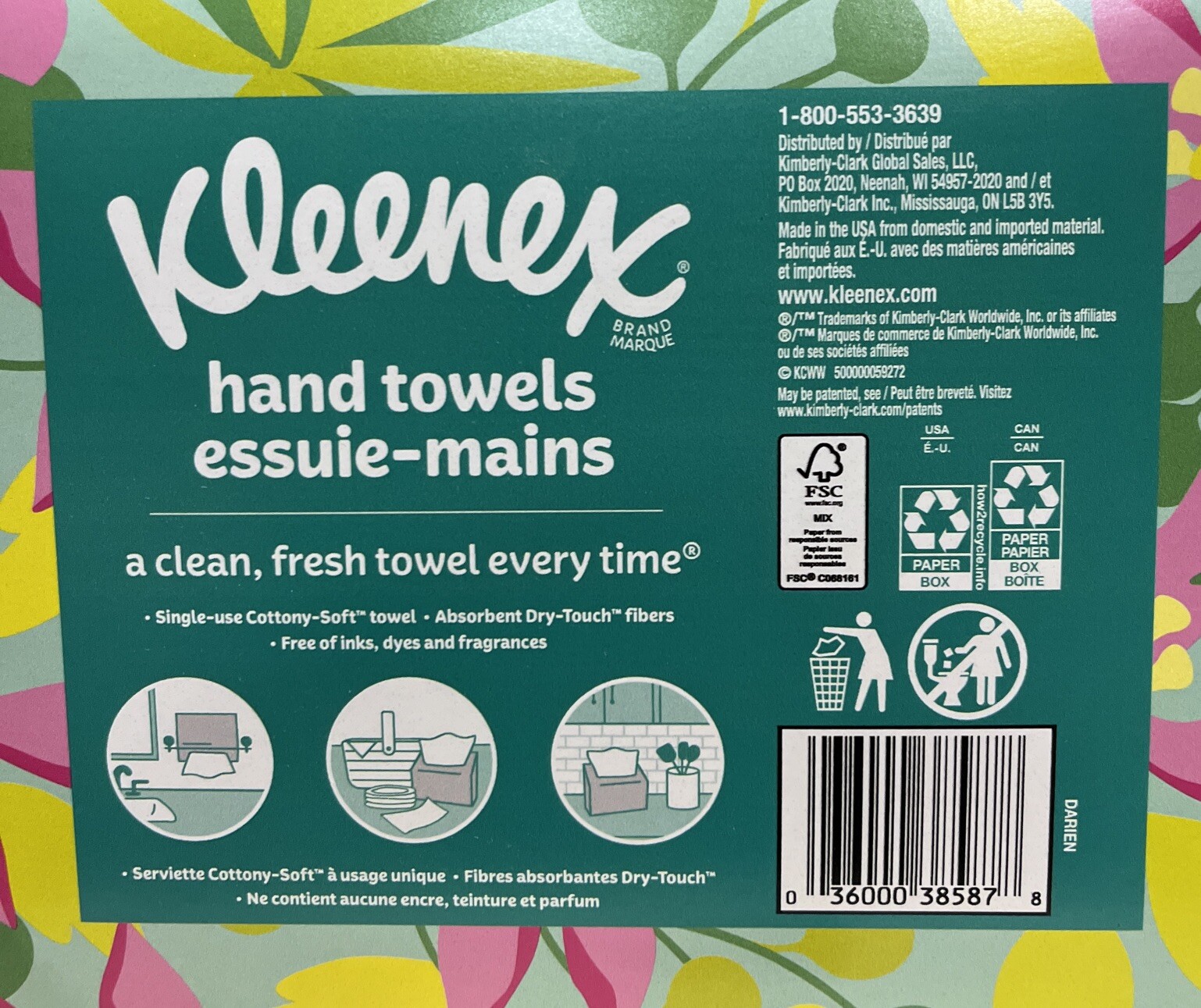 KLEENEX Folded Hand Towels 2 Pack 60 Towels Each Pack