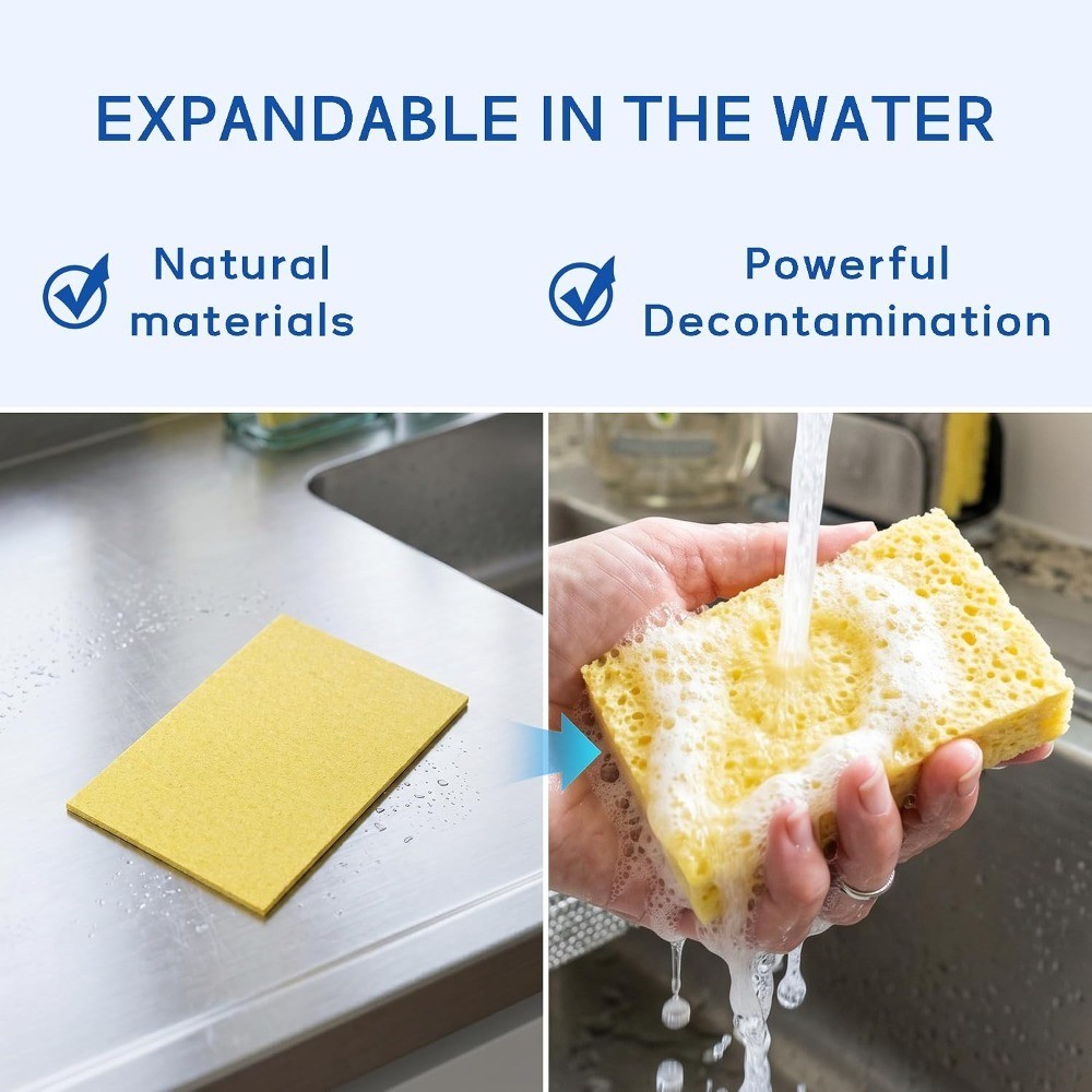 Cellulose Sponges,Heavy Duty Scrub Kitchen Sponge No Scratching, Up Eco DIY