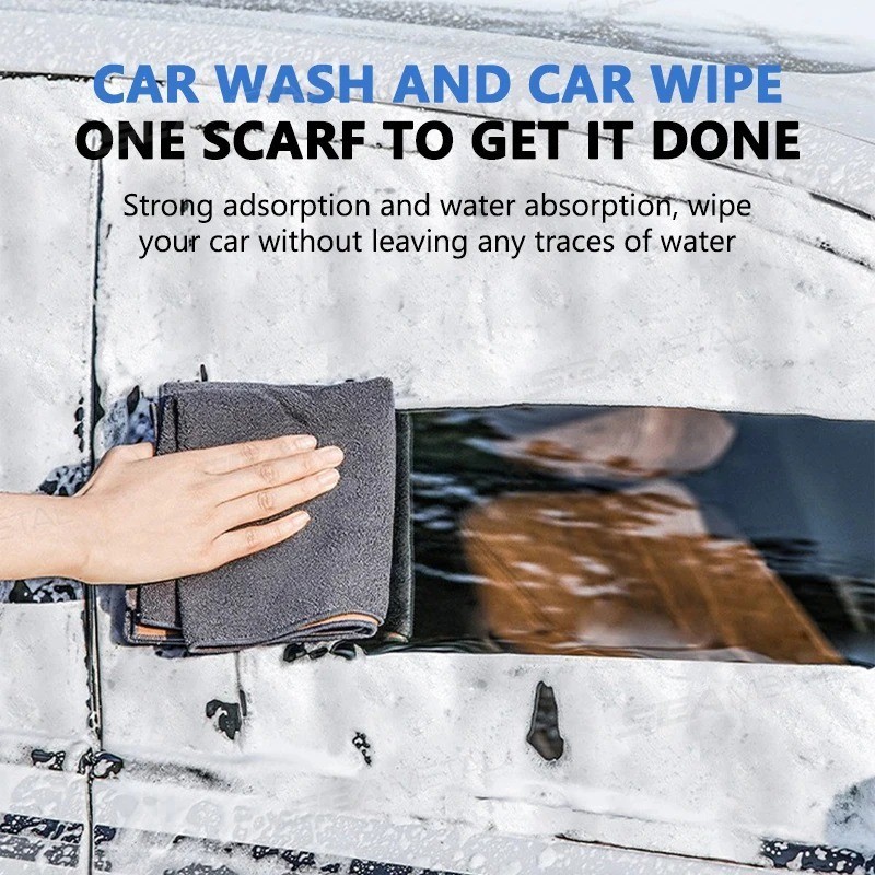 SEAMETAL Microfiber Car Wash Towel 500GSM Ultra Absorbent Double-Sided Cloth
