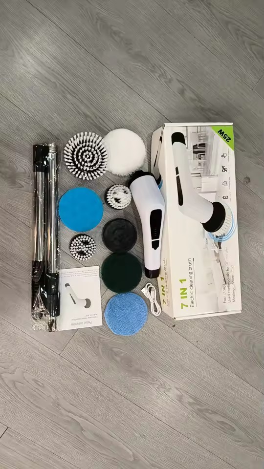 7 in 1 Electric Spin Scrubber, Cordless for Bathtub, Car, Floor, Glass, Stoves
