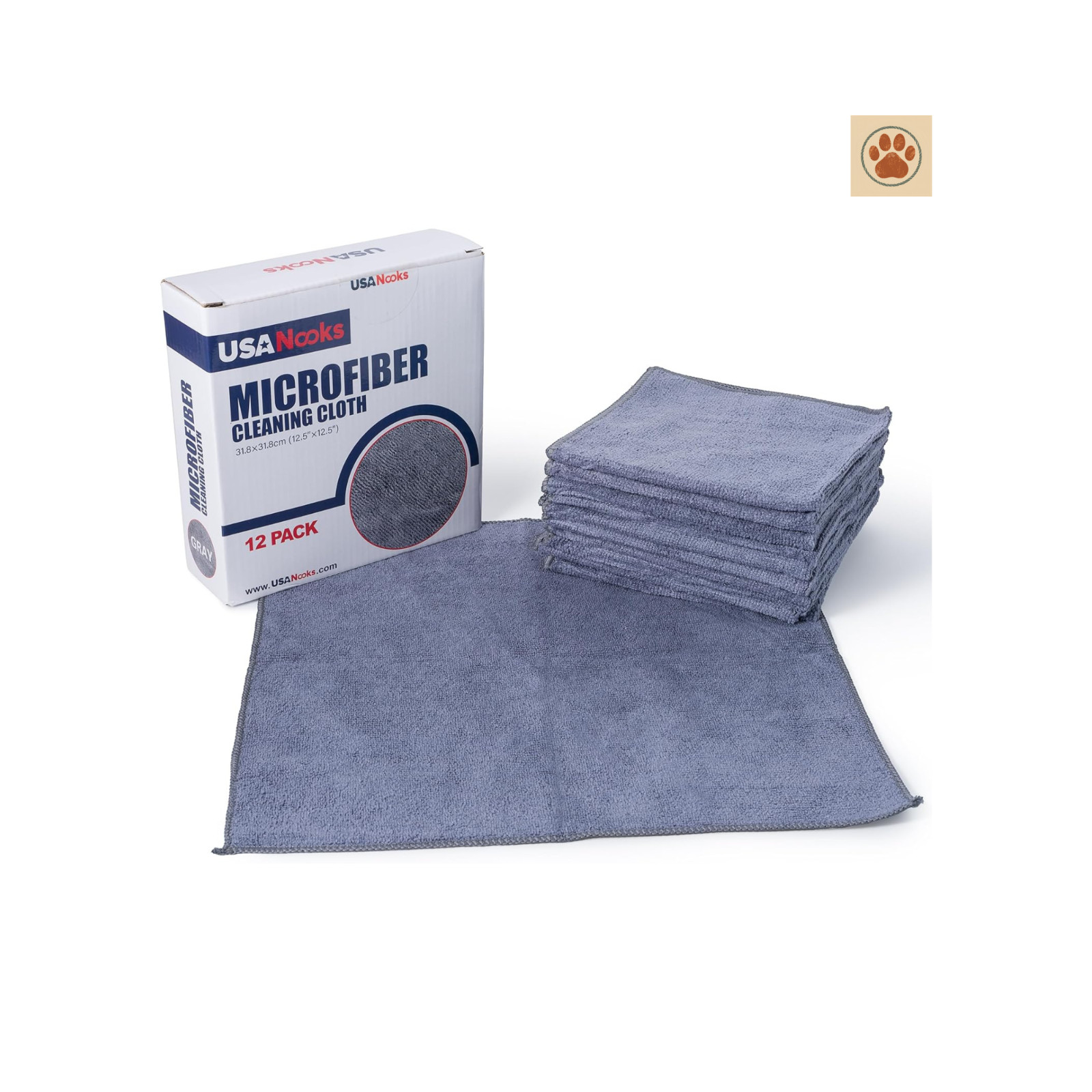 USANOOKS 12 Pack 300 GSM Microfiber Towels 12.5″ Car Detailing