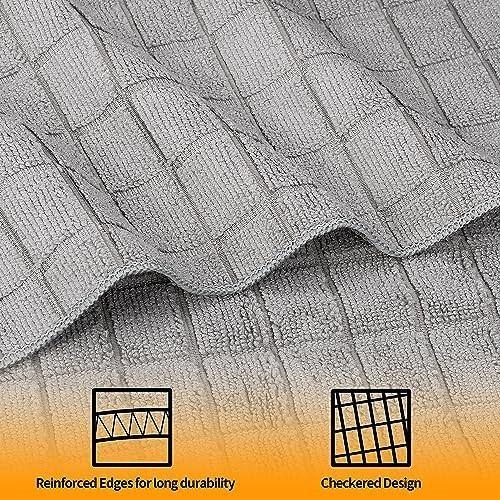 Microfiber Hand Towels 24 Pack Grey 25×15 Inch Quick Dry Lint Free Soft
