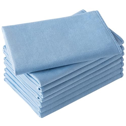 Microfiber Glass Cleaning Cloth 8 Pack, 16 Inch X 12 12“ X 16” – 8 Pack Blue
