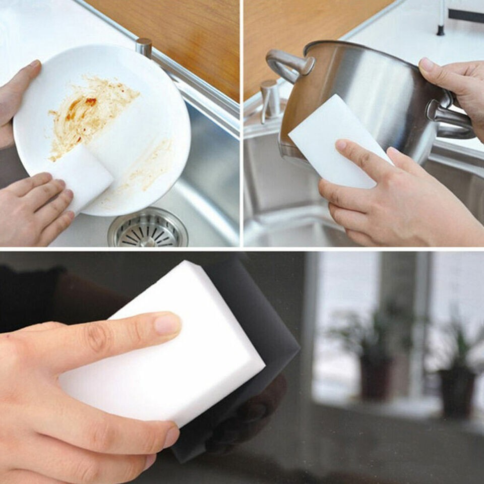 BULK PACK 100 PCS Sponge Eraser Melamine Cleaning Foam 3/4″ Thick Kitchen Bath