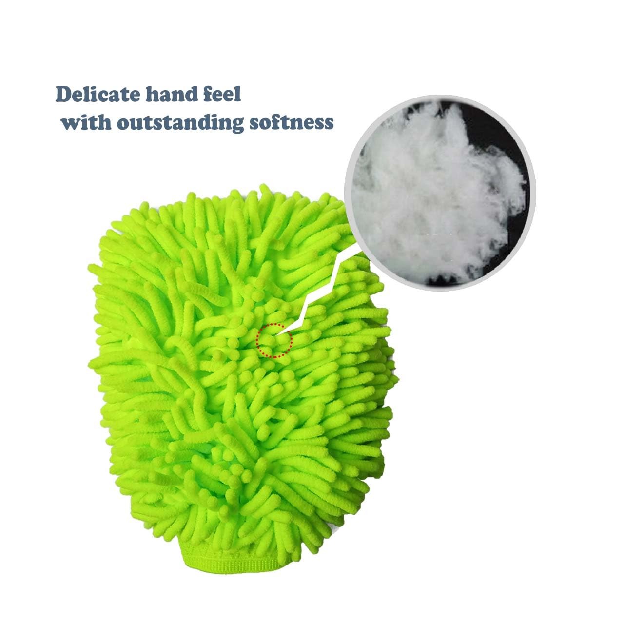 2 Pack Car Wash Mitt Microfiber Chenille Car Wash Mitt Scratch Free for Cars