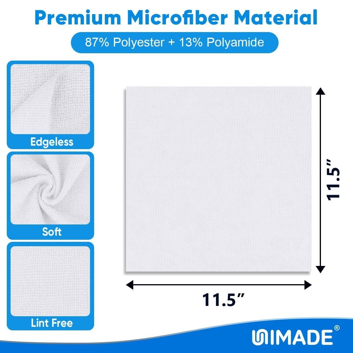 10 Pack Microfiber Cleaning Cloths 11.5×11.5 – Lint Free Towels Car Kitchen Shop