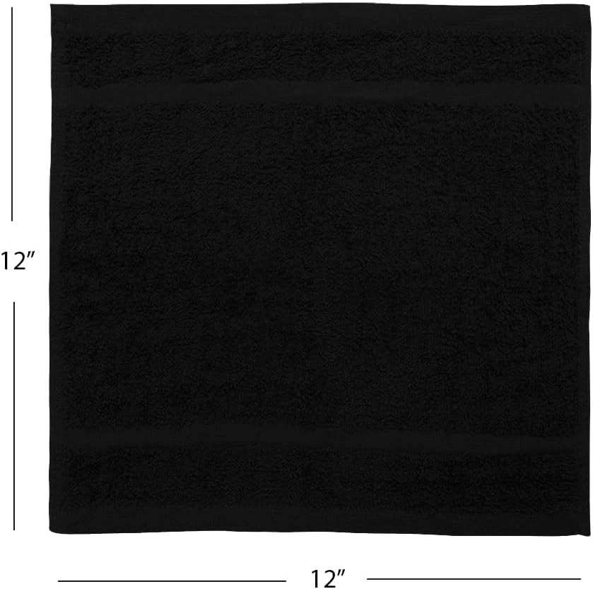 Cotton Washcloths – (Pack of 60) Size 12×12 Inches, 100% Ring Spun Cotton, Soft