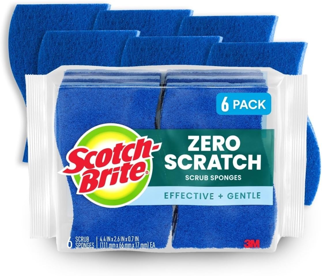 Zero Scratch Scrub Sponges, 3 or 6 Kitchen Sponges for Washing Dishes…
