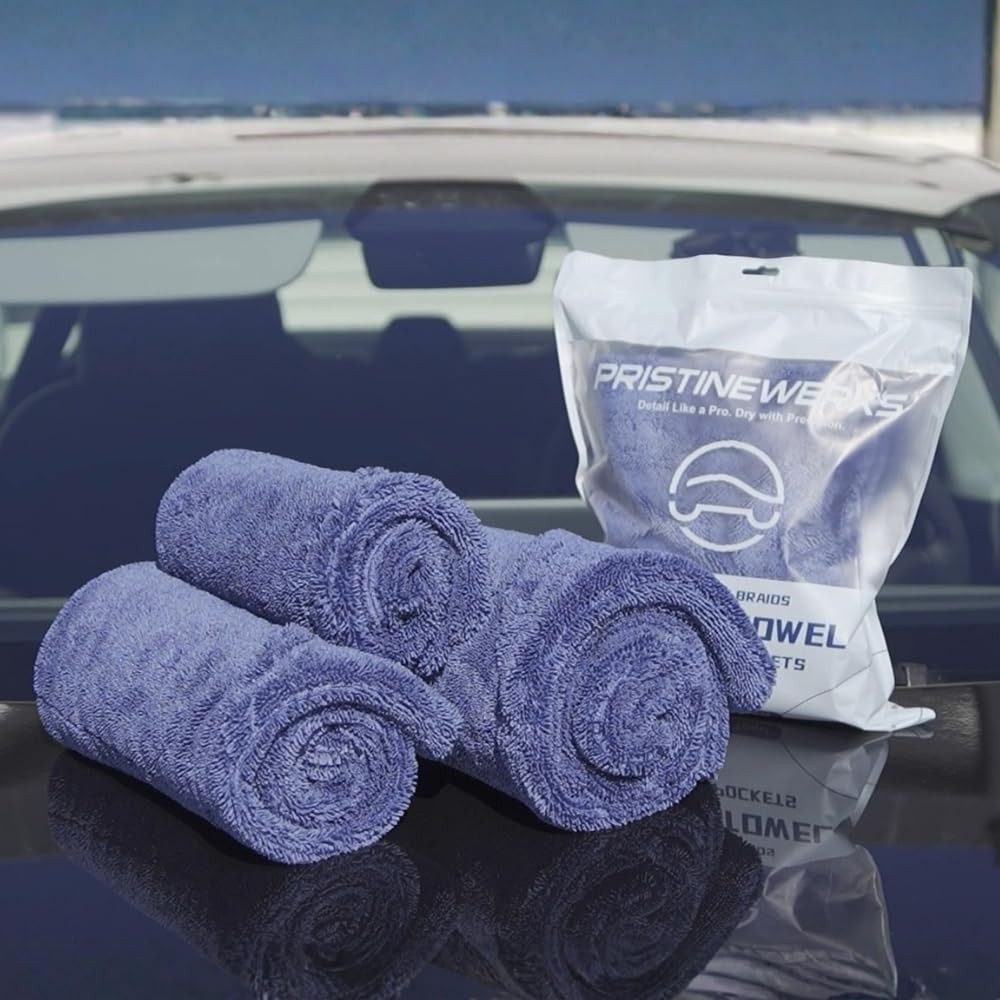 Premium Car Drying Microfiber Towel, Double Sided, Hand Pockets, Easy Grip, 1…