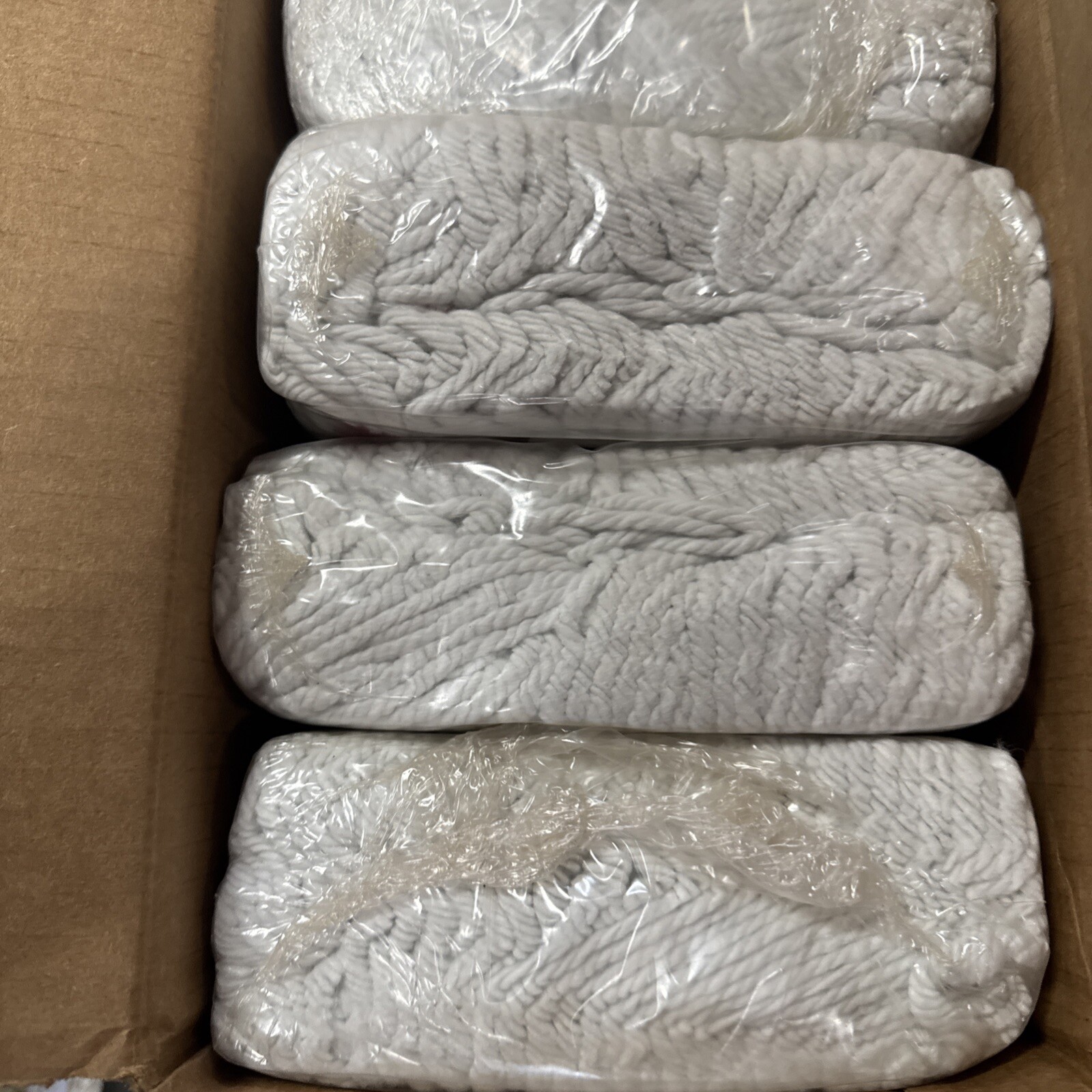 12 Large Carlisle Commercial 4-Ply Cotton Blend Looped End Replacement Mop Head