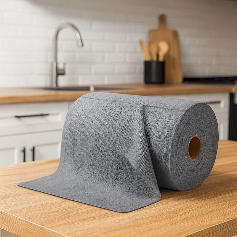 Microfiber Cleaning Cloth Roll 25×25 CM Reusable Washable Lint Free 20 Sheets