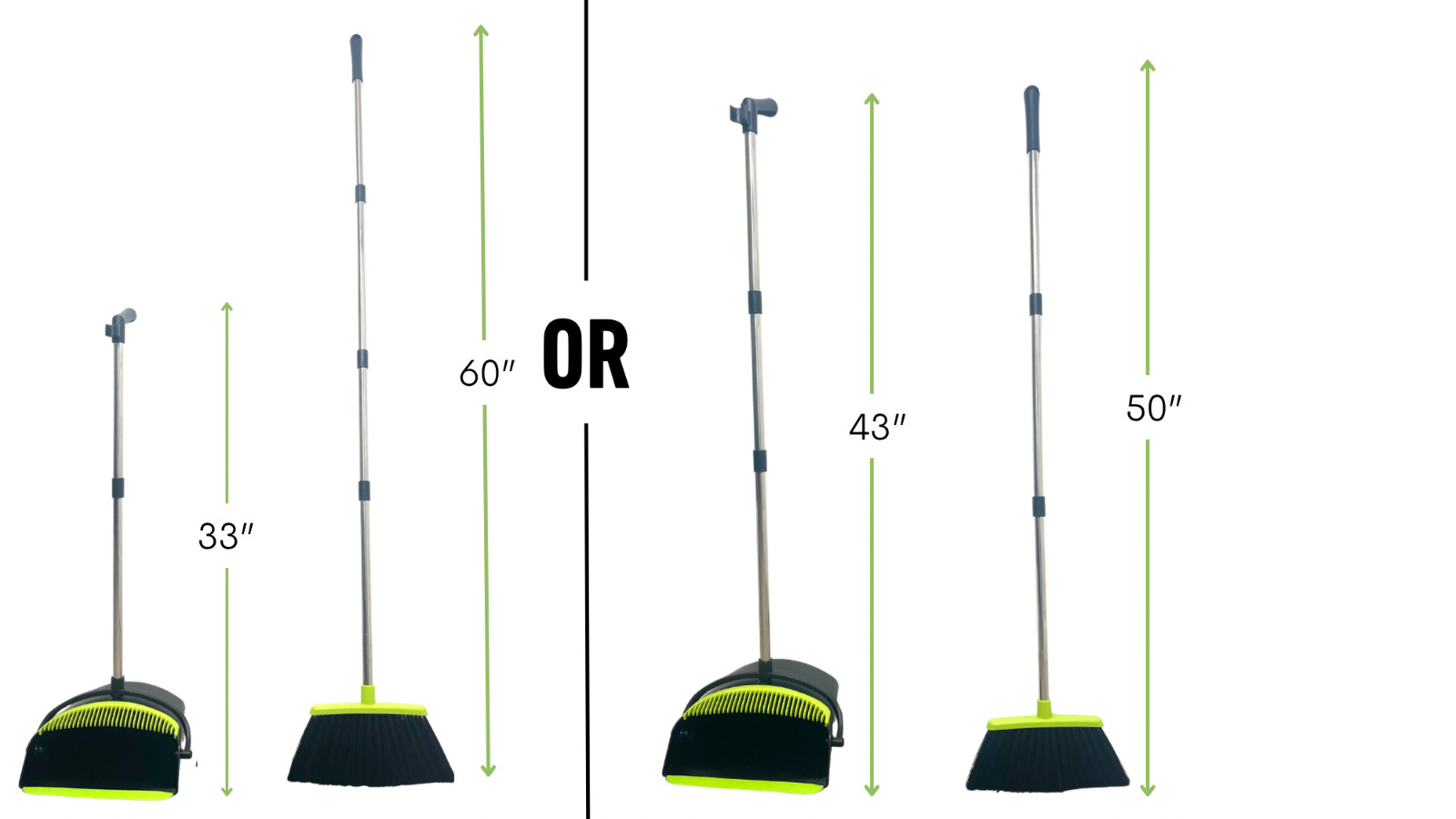 awnii Broom and Dustpan Combo Set, Adjustable Handle , for Home Offices Hotels