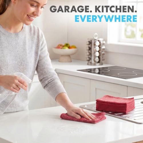 Simpli Magic Cotton Shop Towels 14×12 500 Pack Red Reusable