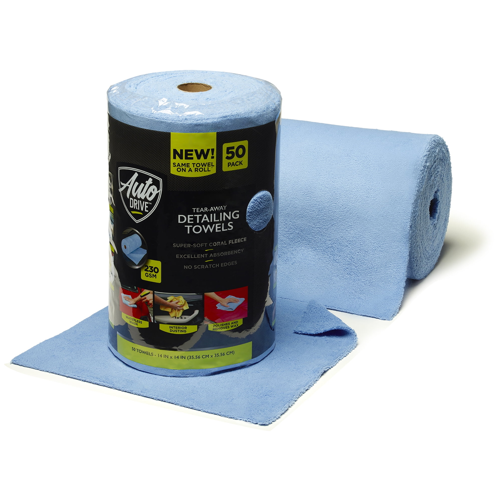 NEW, Tear Away Car Wash Coral Fleece Microfiber, Detailing Towels, 50 Count Roll