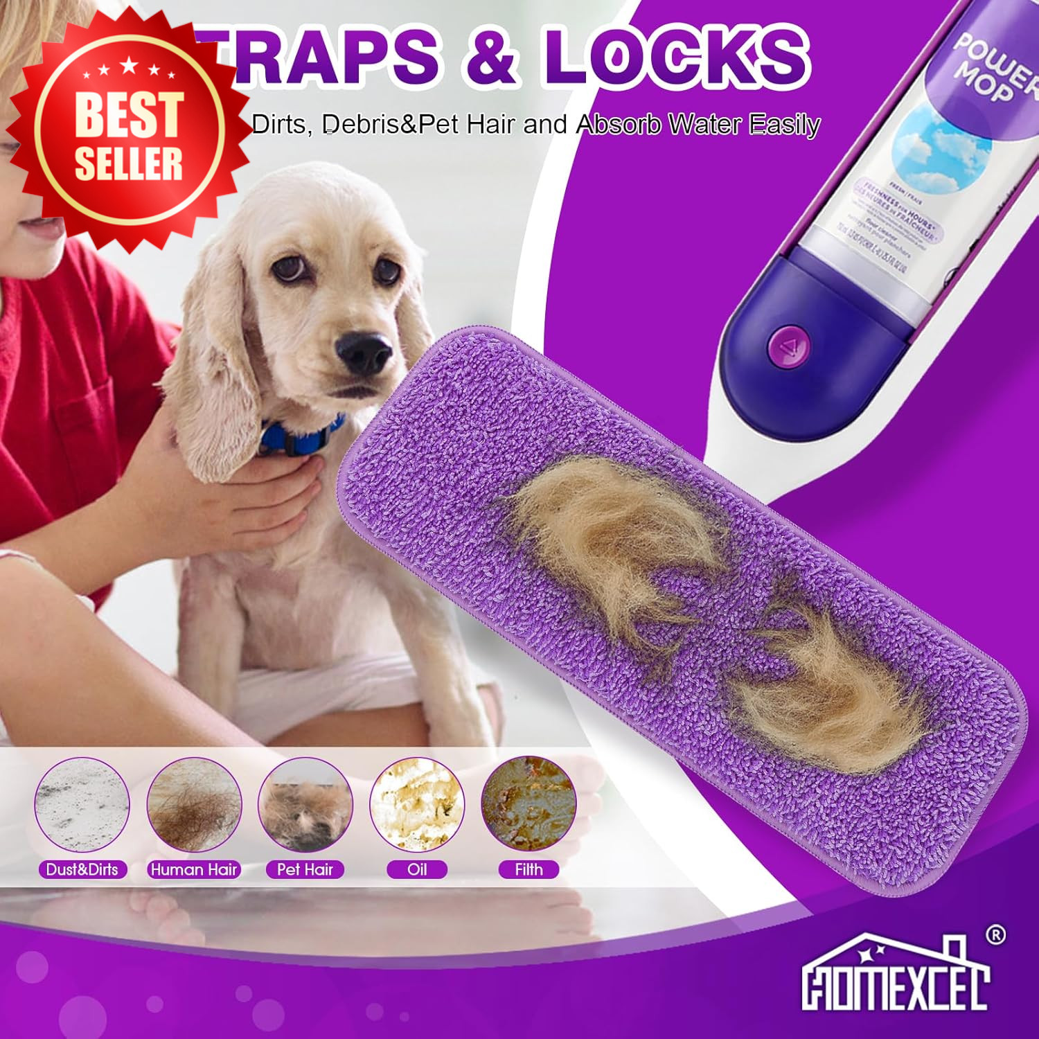 8 Pack Microfiber Mop Pads Reusable Washable Refills for 13-15″ Spray US