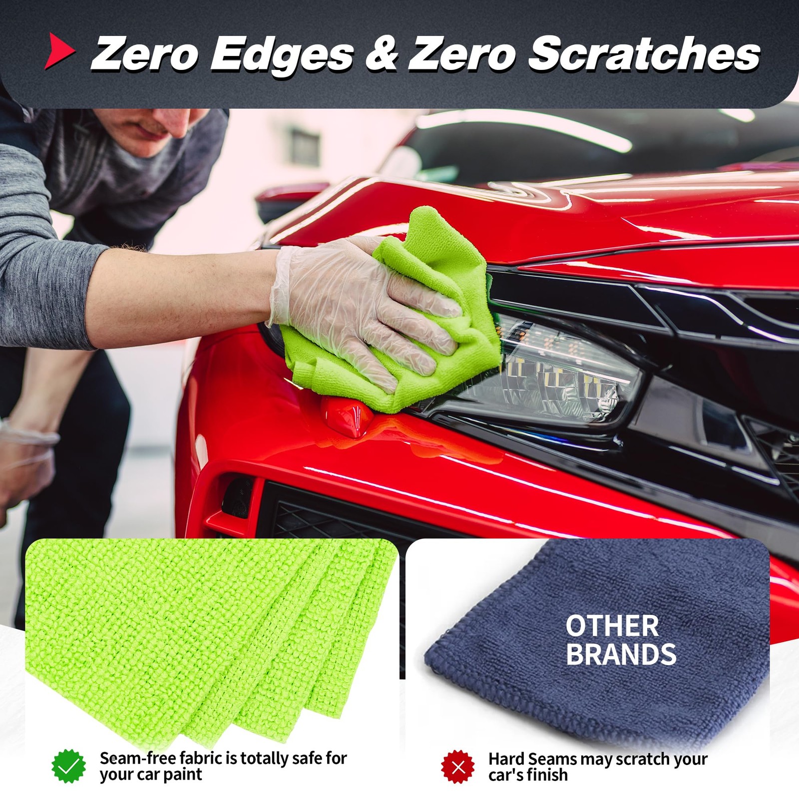FIXSMITH Microfiber Cleaning Cloth, 100 Pack Shop Towels, Micro Fiber Cloth f…