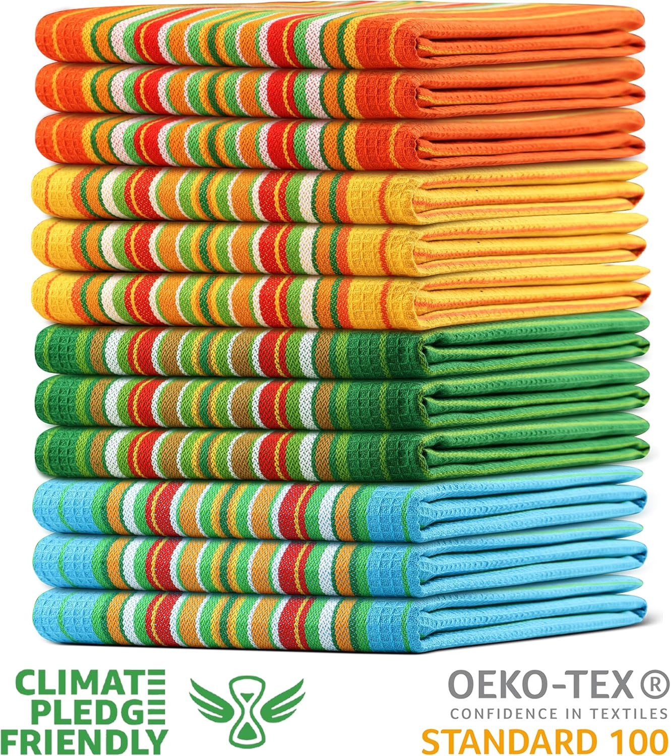 Kitchen Towels 100% Cotton Dish Towels for Kitchen(Set of 12)20”x30” Dish Cloths
