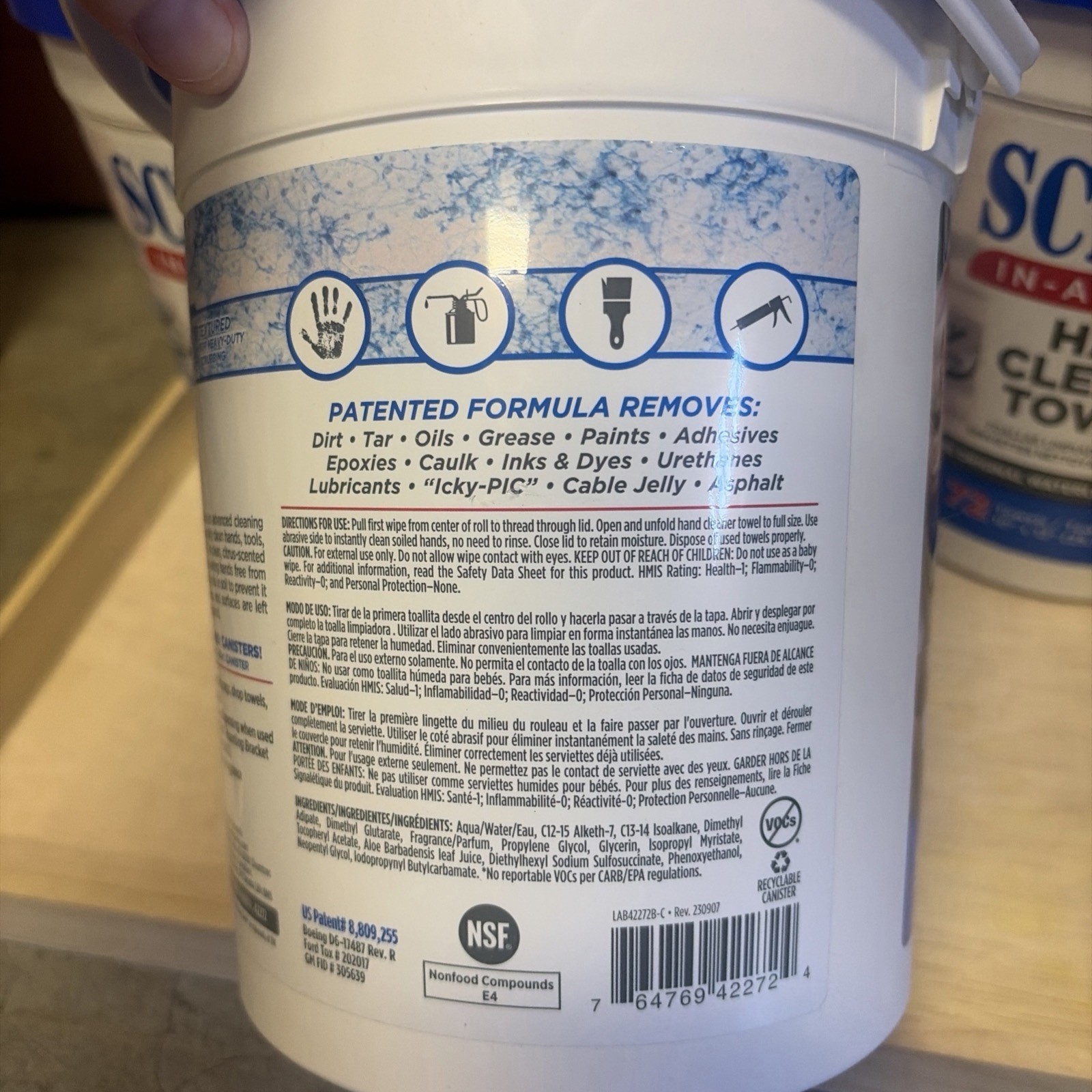 Scrubs In-A-Bucket Hand Cleaner Towels 72 Count Waterless Cleaning Wipes Lot 3