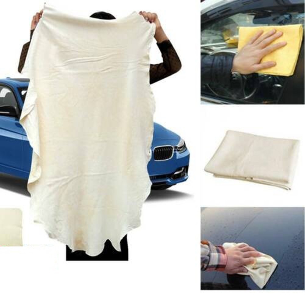 90X60CM Natural Chamois Leather Car Cleaning Cloth Genuine Leather Wash Suede Ab