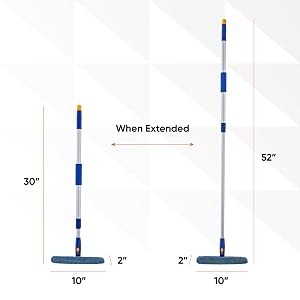 Window Washer and Silicone Squeegee, Auto Easy Grip Extendable Handle