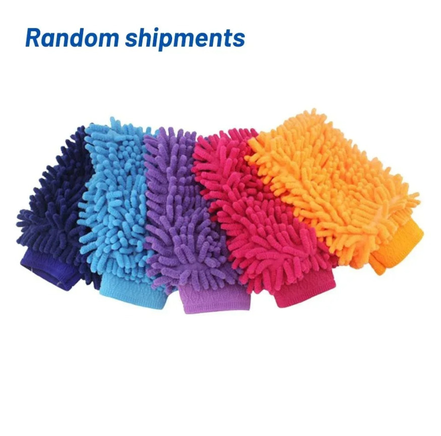 3pcs Car Wash Gloves Chenille Fleece Cleaning Mitts Scratch-Free Auto Care – NEW