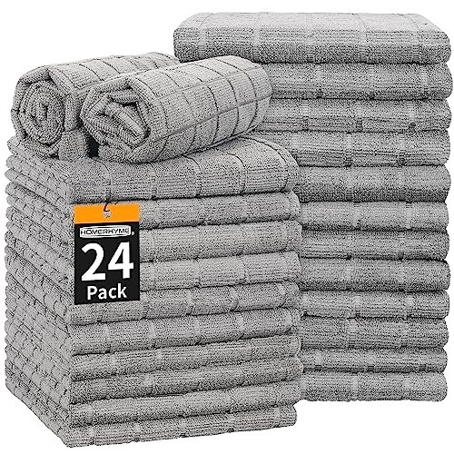 Microfiber Hand Towels 24 Pack Grey 25×15 Inch Quick Dry Lint Free Soft