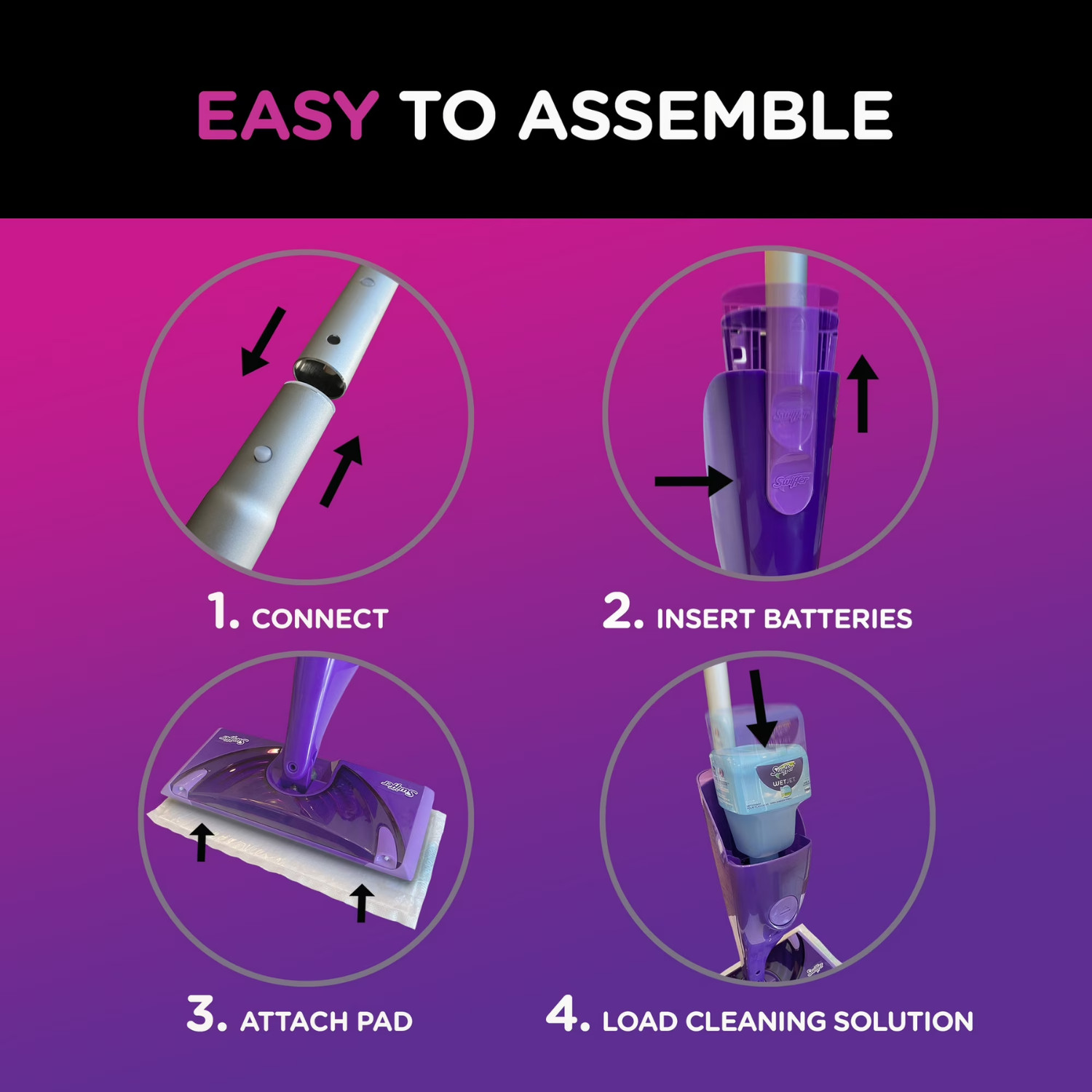 Swiffer WetJet Mop Floor Cleaner Starter Kit Fresh Scent Cleaning Set