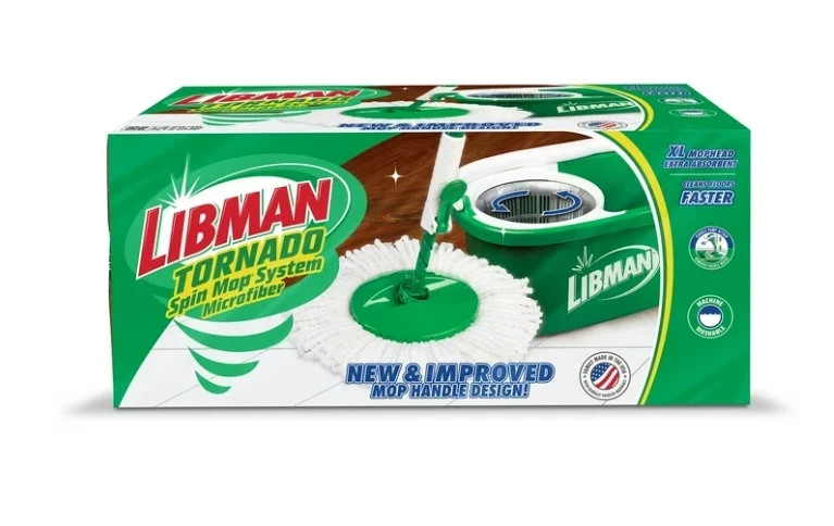 Libman All-in-One Tornado Spin Mop Floor Cleaning Kit, Advanced Microfiber Head