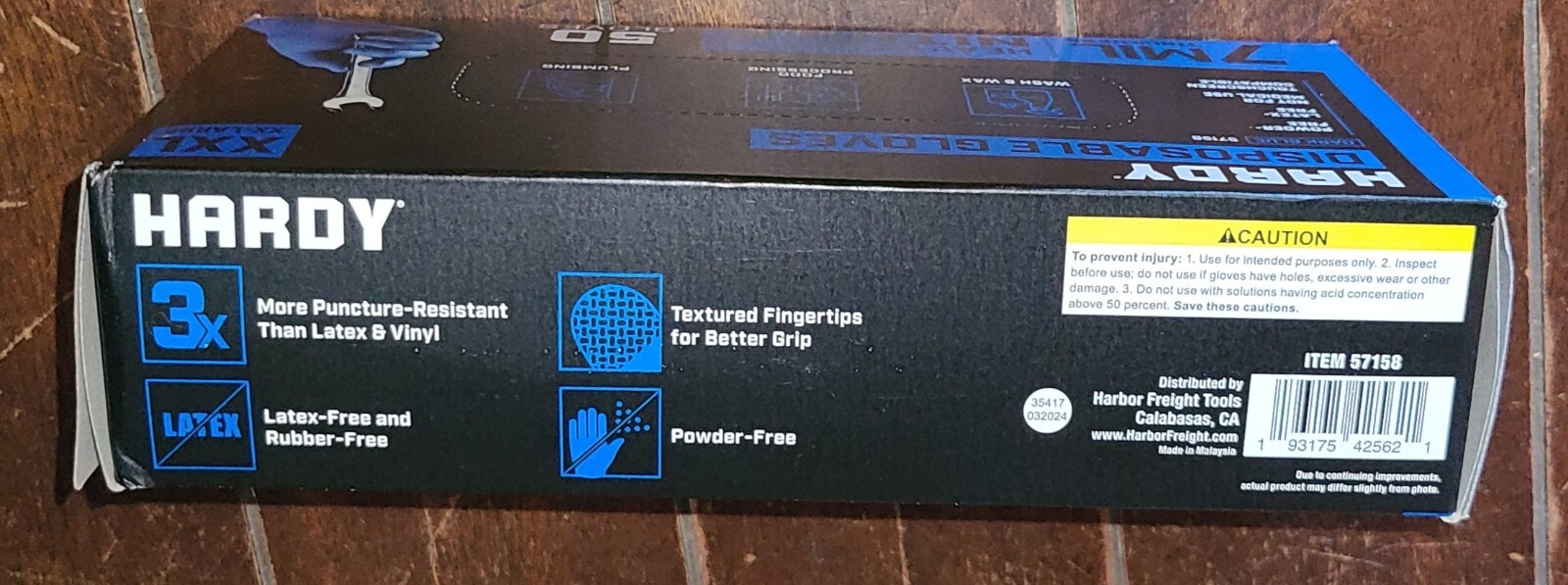 Hardy BLUE Heavy Duty XXL Nitrile Disposable Gloves ~50 Gloves Per Box~ 7 MIL