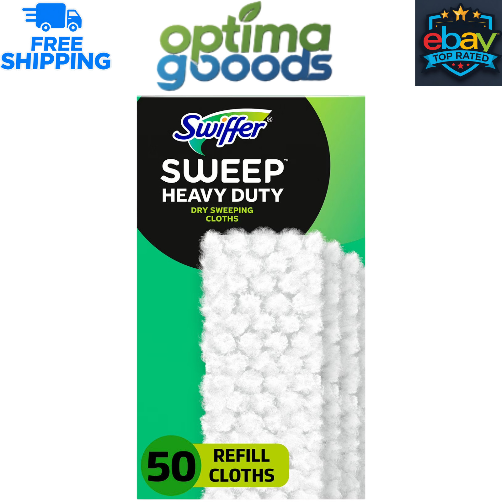 Swiffer Sweeper Heavy Duty Dry Floor Cleaner Cloths, 50 Count Multi-Surface Dust