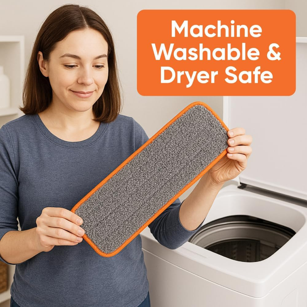Microfiber Mopping Pad, 8 X 4.5 Inch Reusable Washable Mop Replacement Pad, Stre