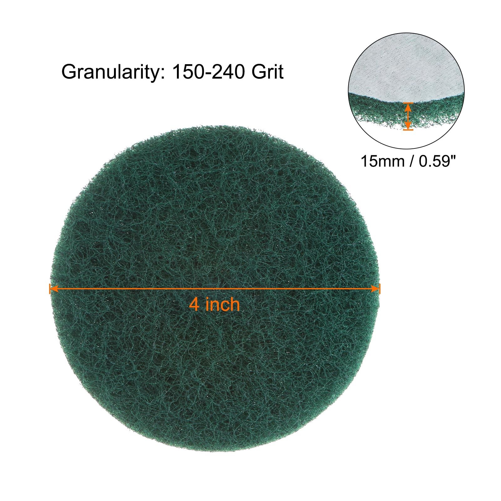 HARFINGTON 15pcs Drill Power Brush 4 Inch Tile Scrubber 150-240 Grit, Green