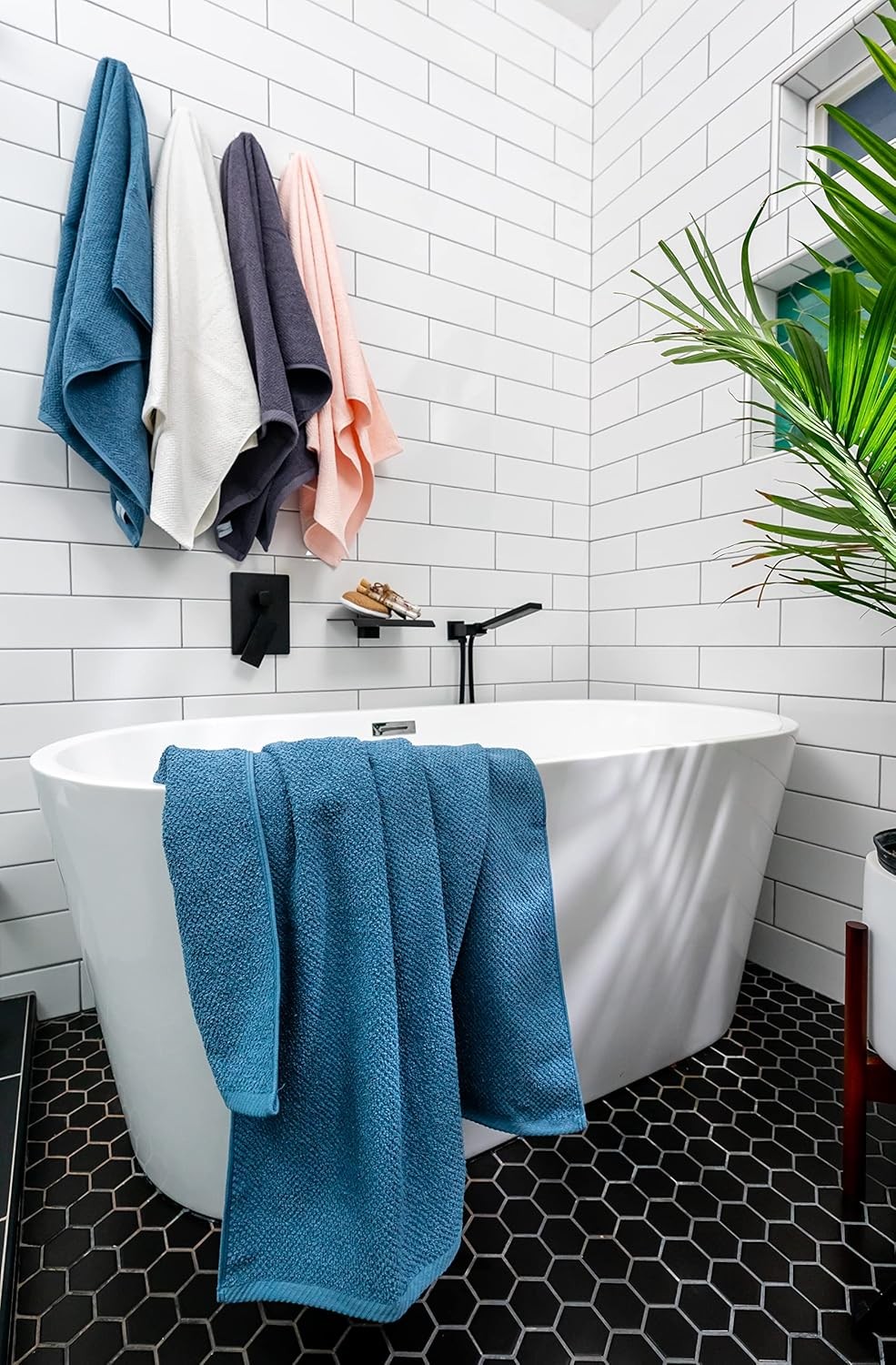 Simpli-Magic 79459 Popcorn Textured Bath Towels Set, 2 Bath Towels, 2 Hand