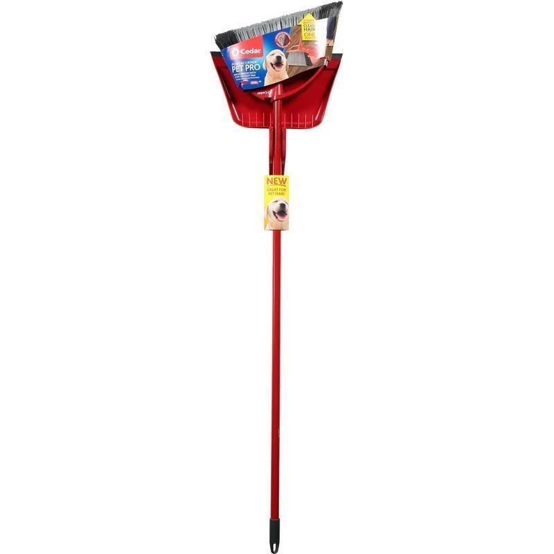 Pet Pro Power Corner Broom W/ Step On Dust Pan Anti-Static Hair Cleaning Tool US