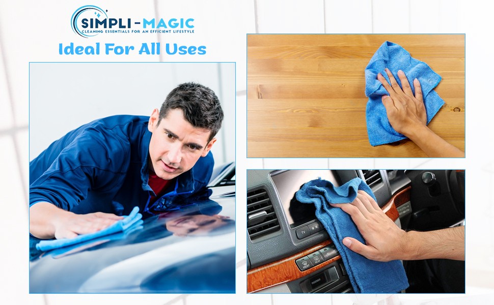 Simpli-Magic Cotton Shop Towels 14″x12″ (90 Pack) – Reusable Cleaning Shop Rags