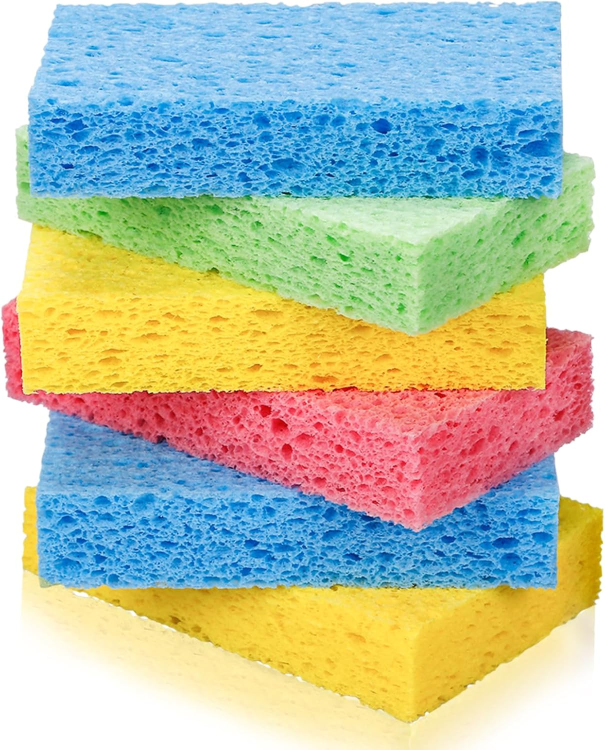 Cellulose Sponges,Heavy Duty Scrub Sponges,Non-Scratch Kitchen Sponges for Dish,