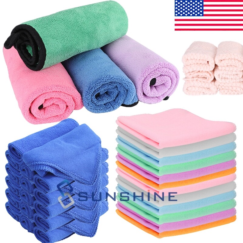 Lot Pack Microfiber Cleaning Cloth Towel No-Scratch Rag Car Polishing Detailing