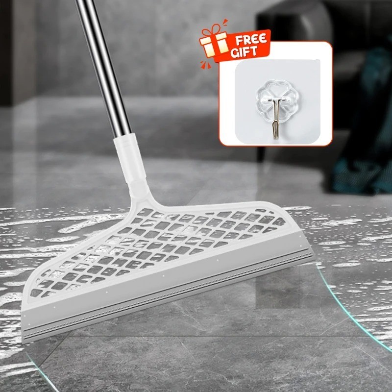 Silicone Floor Squeegee Broom Extendable Glass Window Shower Water Scraper Mop